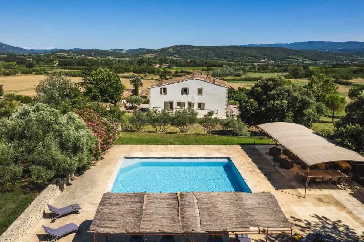 10e. Bastide et annexes - vue aérienne - perspective
