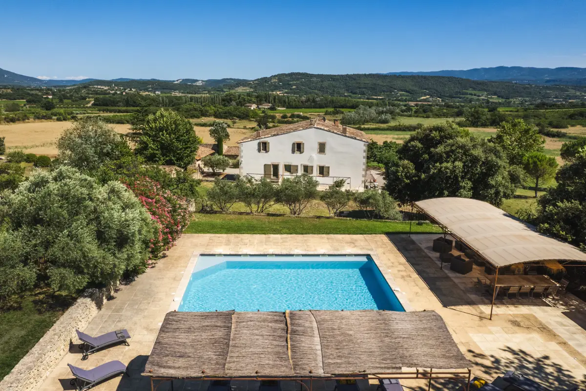 10e. Bastide et annexes - vue aérienne - perspective